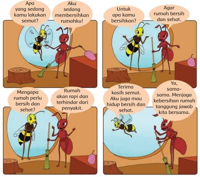 Apa isi percakapan lebah dan semut di atas