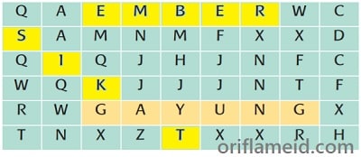 Temukan kata yang dibentuk pada tabel dengan makna berikut wadah