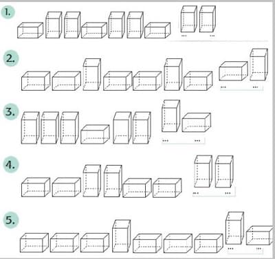 Tentukanlah bentuk bangun ruang selanjutnya mengikuti pola-pola berikut