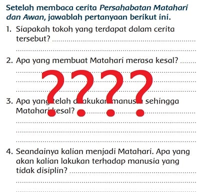 Apa yang Membuat Matahari Merasa Kesal Halaman 23 Tema 5 Kelas 3 SD