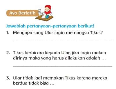 Mengapa Sang Ular ingin Memangsa Tikus? Jawaban Tema 7 Kelas 2 Halaman 28