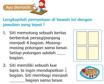 Siti Memotong Sebuah Kertas Berbentuk Persegi Panjang Menjadi 4 Bagian