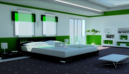 kamar warna hijau