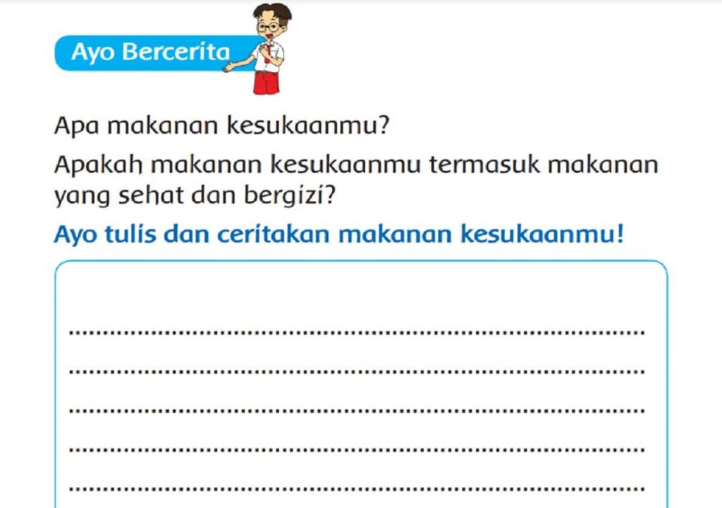 Ayo Tulis dan Ceritakan Makanan Kesukaanmu yang Bergizi