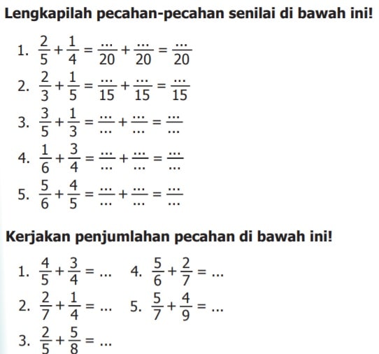 Kunci Jawaban Matematika Kelas 5 Halaman 5 Lengkapilah pecahan-pecahan senilai di bawah ini.jpg