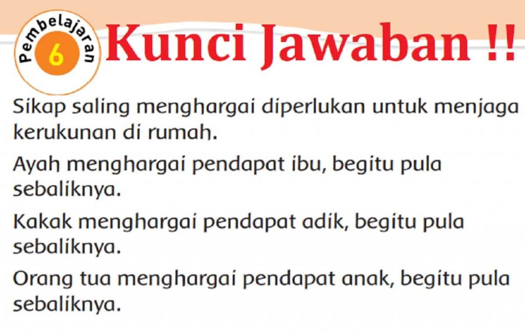 Kunci Jawaban Tema 1 Kelas 2 Halaman 41 42 43 44 46 Pembelajaran 6 Subtema 1 Hidup Rukun di Rumah Buku Tematik