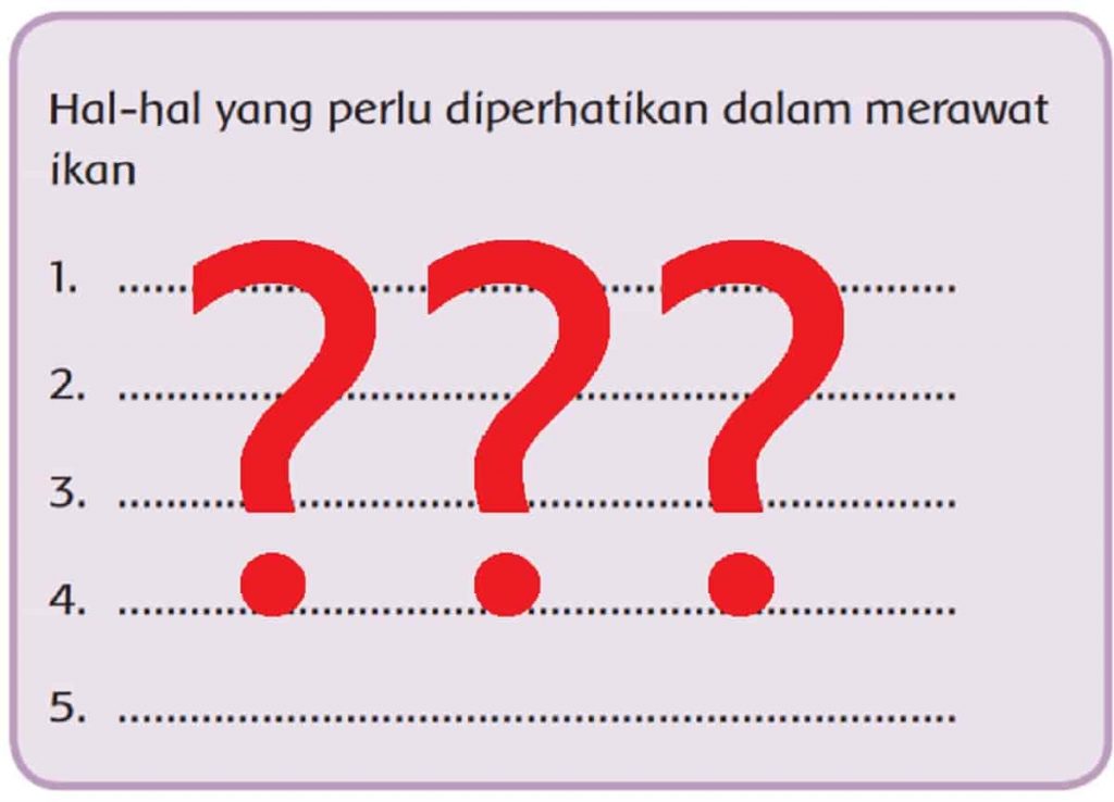 Hal-Hal yang Perlu Diperhatikan dalam Merawat Ikan Tema 2 Kelas 3 Halaman 184