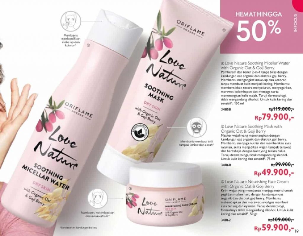 Love Nature Oriflame Untuk Kulit Kering dan Sensitif