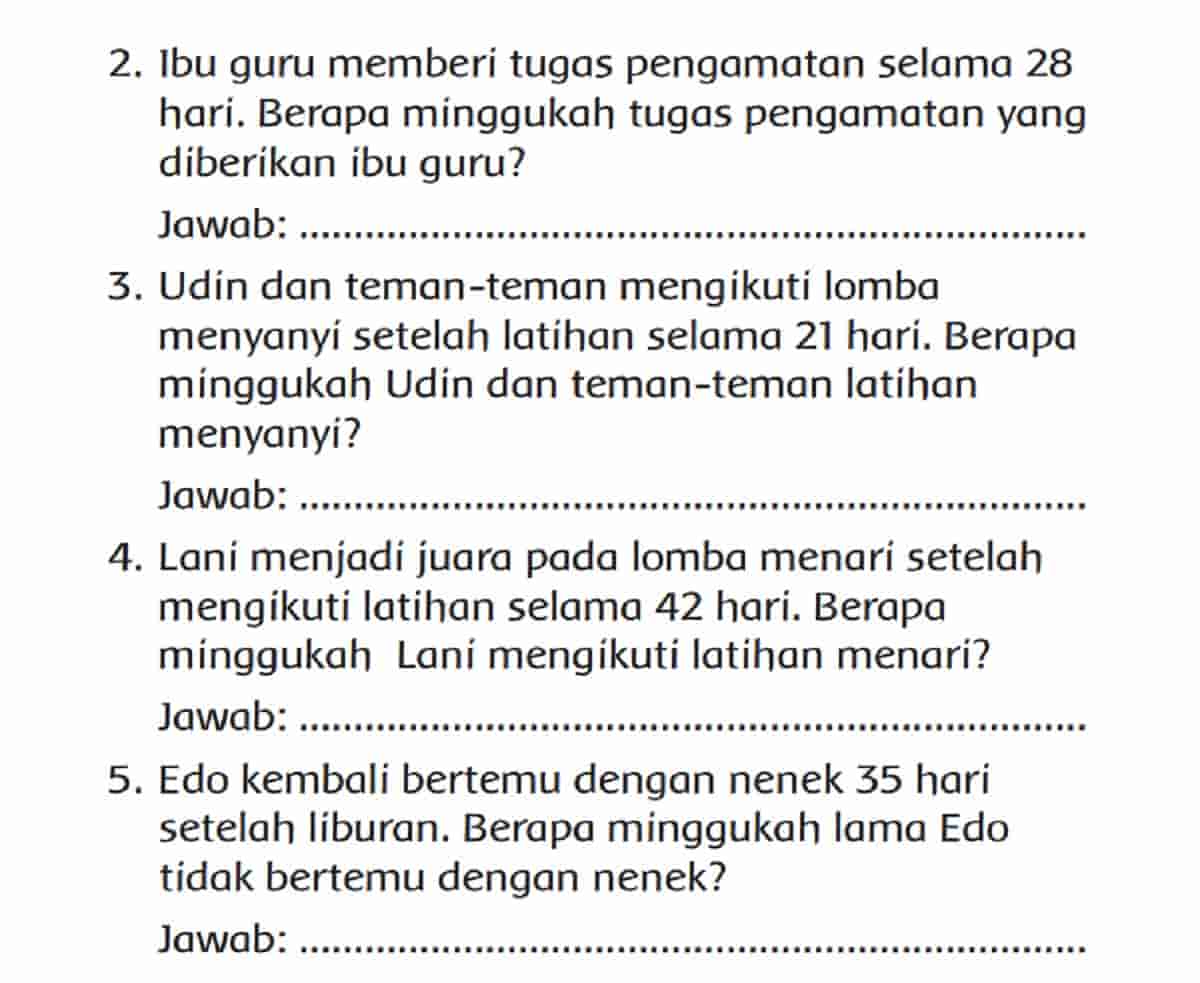 Ibu Guru Memberi Tugas Pengamatan Selama 28 Hari Berapa Minggukah Tugas Pengamatan yang Diberikan Ibu Guru