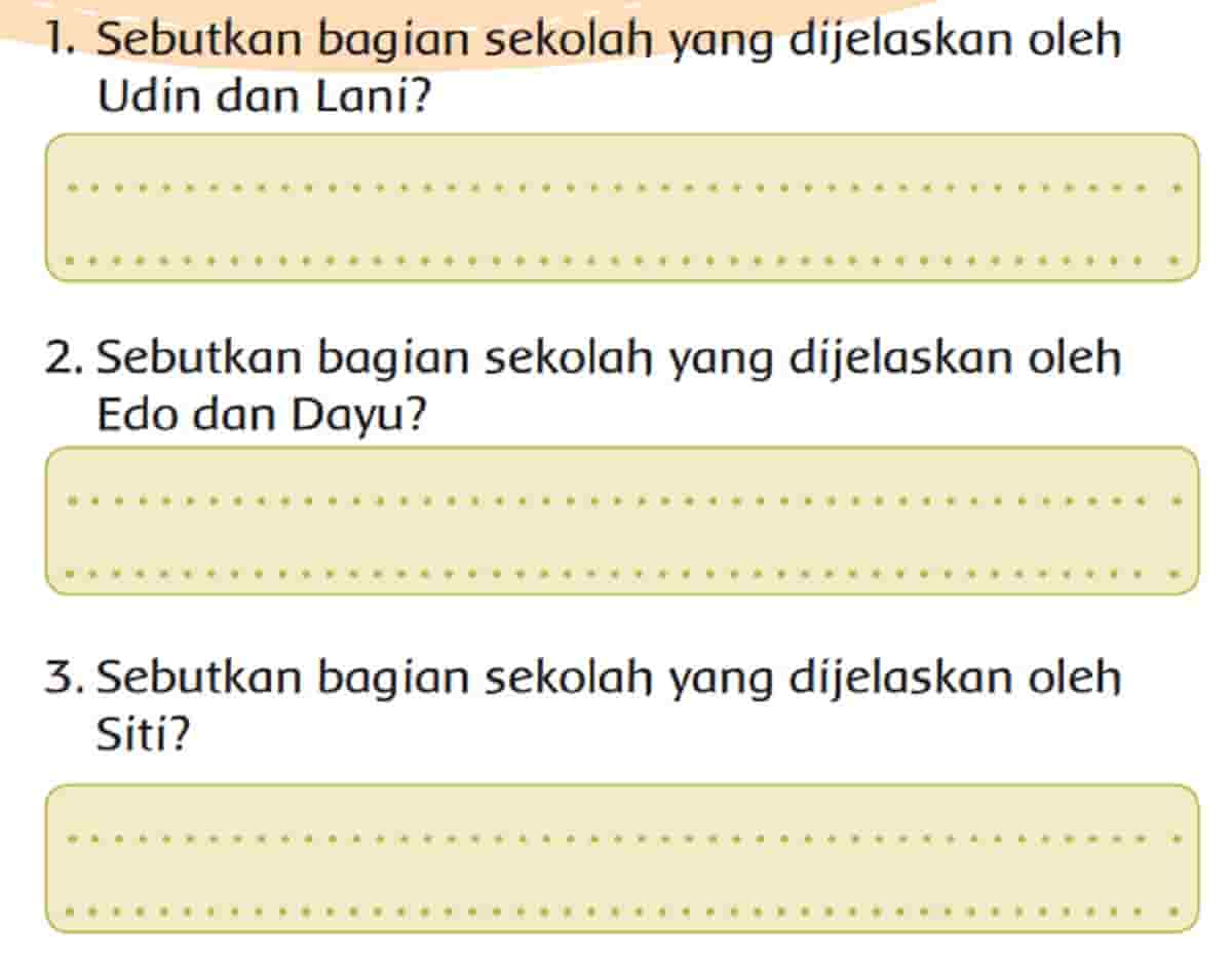 Sebutkan Bagian Sekolah yang Dijelaskan Oleh Siti dan Beni Halaman 174 Tema 8 Kelas 3