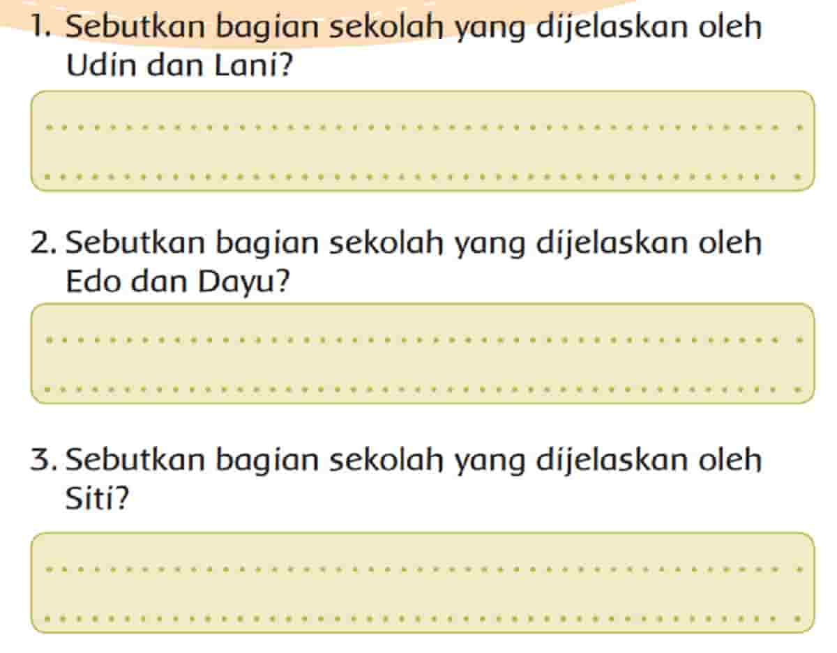 Sebutkan Bagian Sekolah yang Dijelaskan Oleh Udin dan Lani Halaman 174 Tema 8 Kelas 3