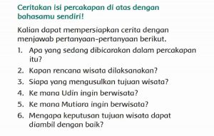 Siapa yang Mengusulkan Tujuan Wisata Jawaban Tema 1 Kelas 2 Halaman 41