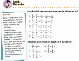 Kerjakan Penjumlahan Pecahan Di Bawah ini 4/5 + 3/4 Jawaban Matematika Kelas 5 Halaman 5