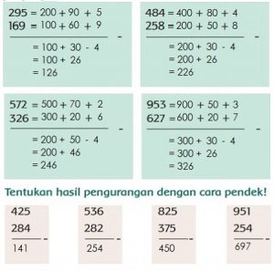 Tentukan Hasil Pengurangan Berikut dengan Cara Panjang 295 Tema 1 Kelas 2 Halaman 116