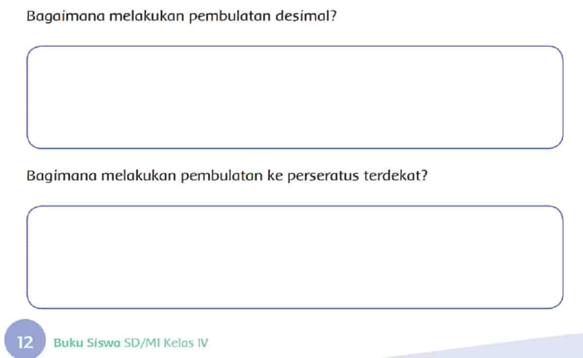 Bagaimana Melakukan Pembulatan Desimal dan Ke Perseratus Terdekat Halaman 12 Kelas 4 SD