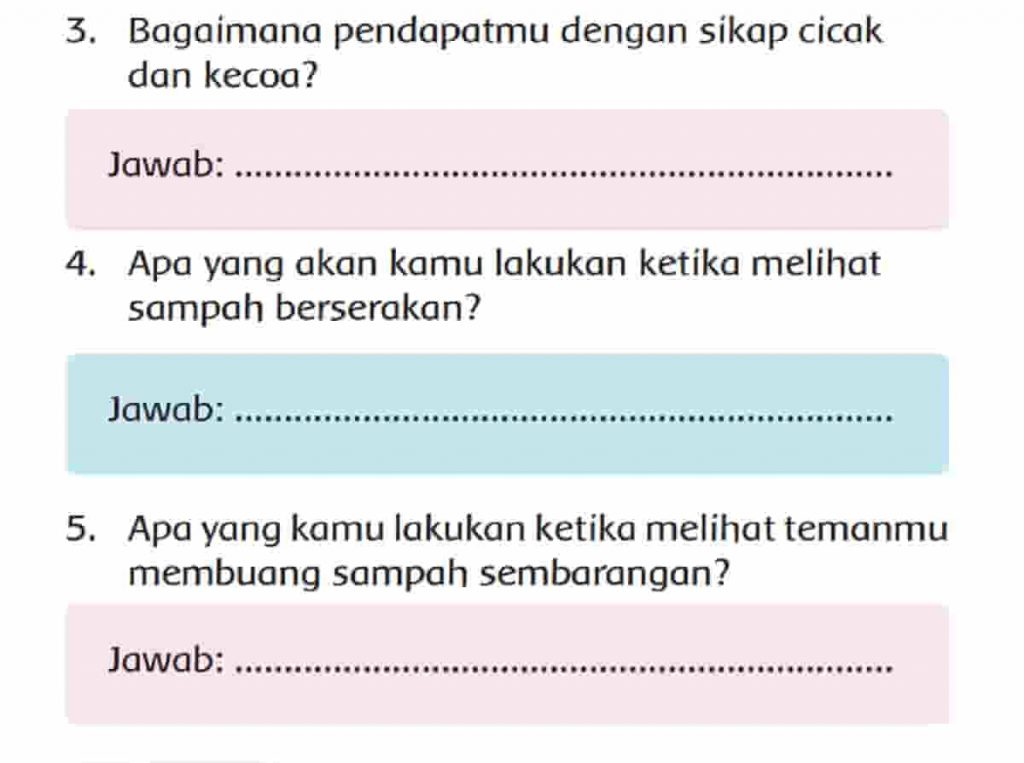 Apa yang Akan Kamu Lakukan Ketika Melihat Sampah Berserakan Halaman 22 Kelas 2 SD