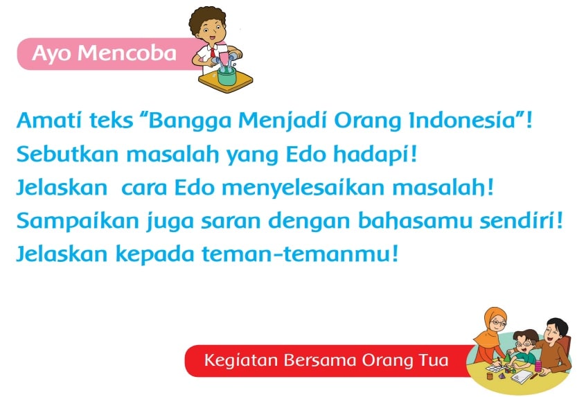 Amati Teks Bangga Menjadi Orang Indonesia Sebutkan Masalah yang Edo Hadapi Halaman 175 Kelas 3 SD