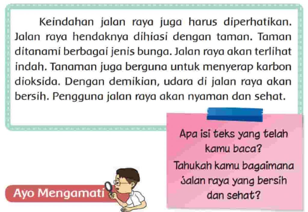 Apa Isi Teks yang Telah Kamu Baca Tahukah Kamu Bagaimana Jalan Raya yang Bersih dan Sehat