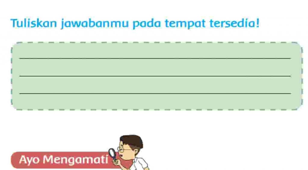 Tuliskan Jawabanmu Pada Tempat Tersedia Halaman 114 Tema 4 Kelas 3 SD