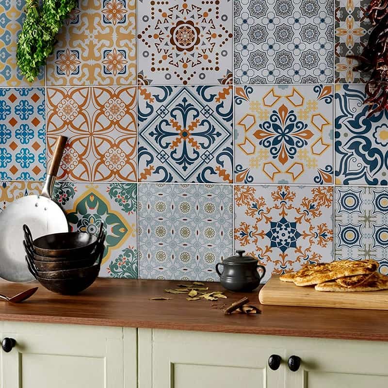 keramik dapur motif bunga