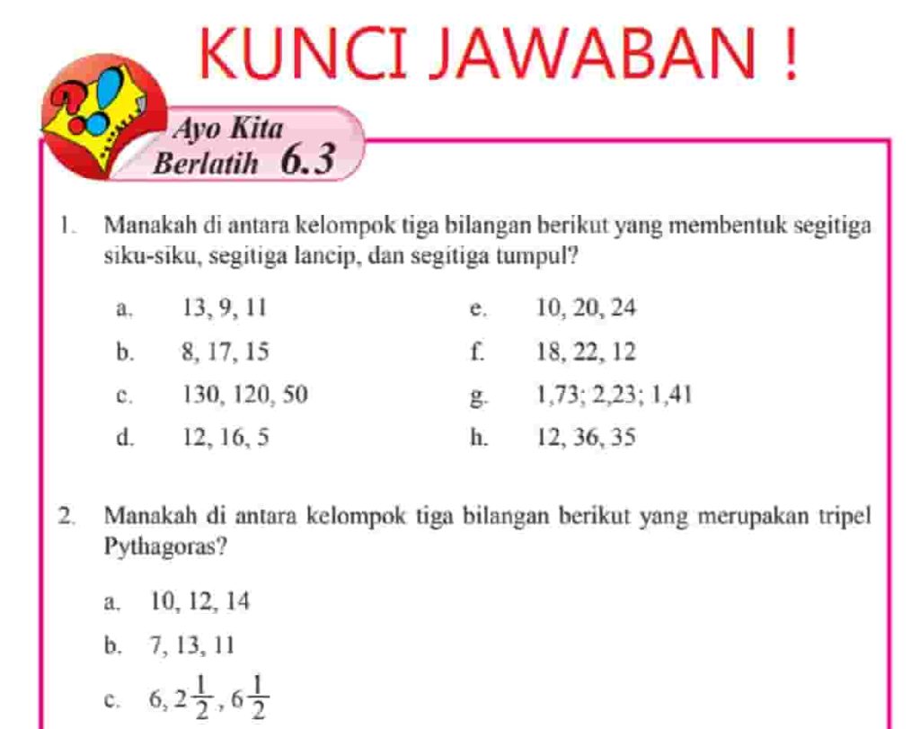 Kunci jawaban Matematika kelas 8 halaman 31 32 35 36 Semester 2 beserta caranya