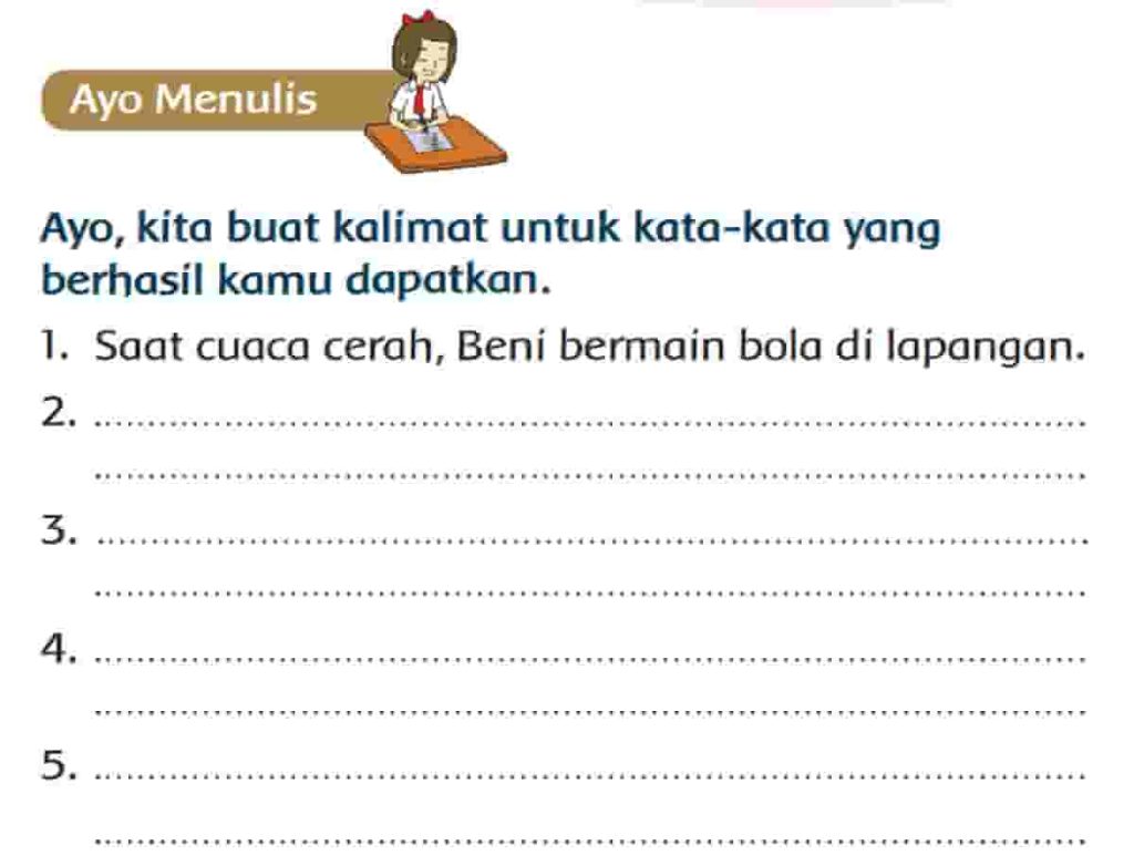 Saat Cuaca Cerah, Beni Bermain Bola Di Lapangan Halaman 33 Tema 5 Kelas 3 SD