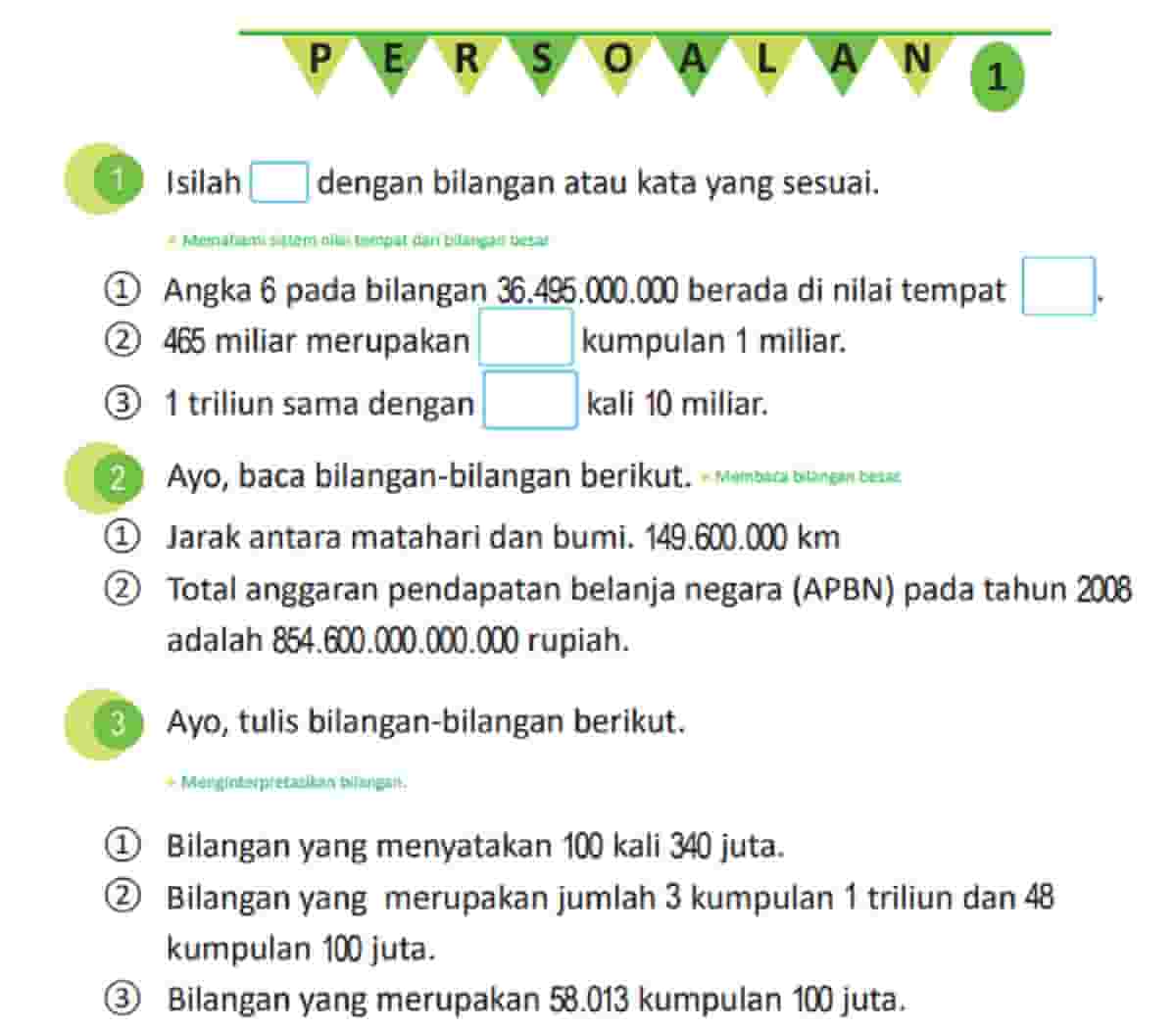 Angka 6 Pada Bilangan 36.495.000.000 Berada Di Nilai Tempat Matematika Kelas 4 Halaman 22