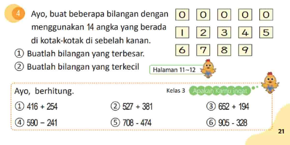 Ayo Berhitung 416 + 254, 527 + 381, dan 652 + 194 Matematika Kelas 4 Halaman 21