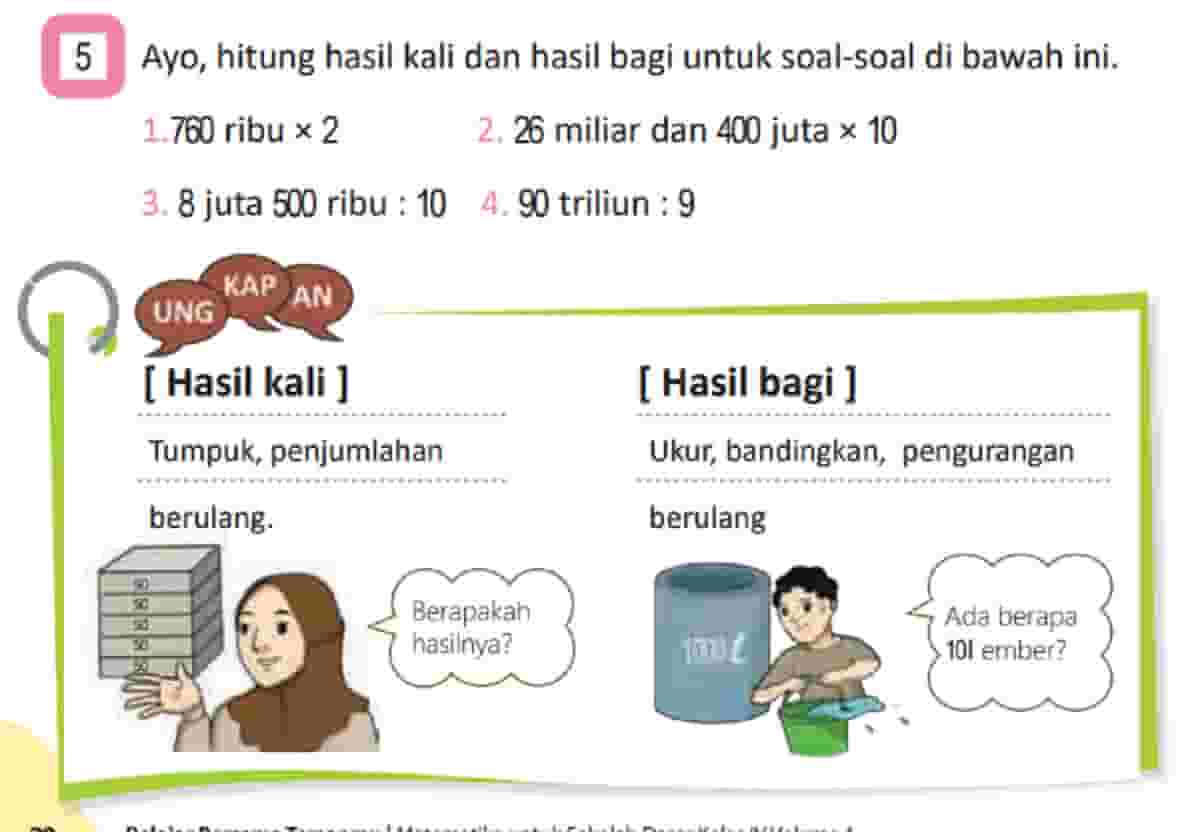 Ayo Hitung Hasil Kali dan Hasil Bagi Untuk Soal-Soal Di Bawah Ini 760 ribu × 2