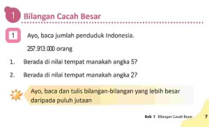 Berada Di Nilai Tempat Manakah Angka 5 dan 2 Matematika Kelas 4 Halaman 7 Volume 1