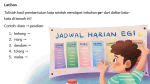 Kunci Jawaban Bahasa Indonesia Kelas 5 Halaman 12 Kurikulum Merdeka Tulislah Hasil Pembentukan Kata Imbuhan Pe