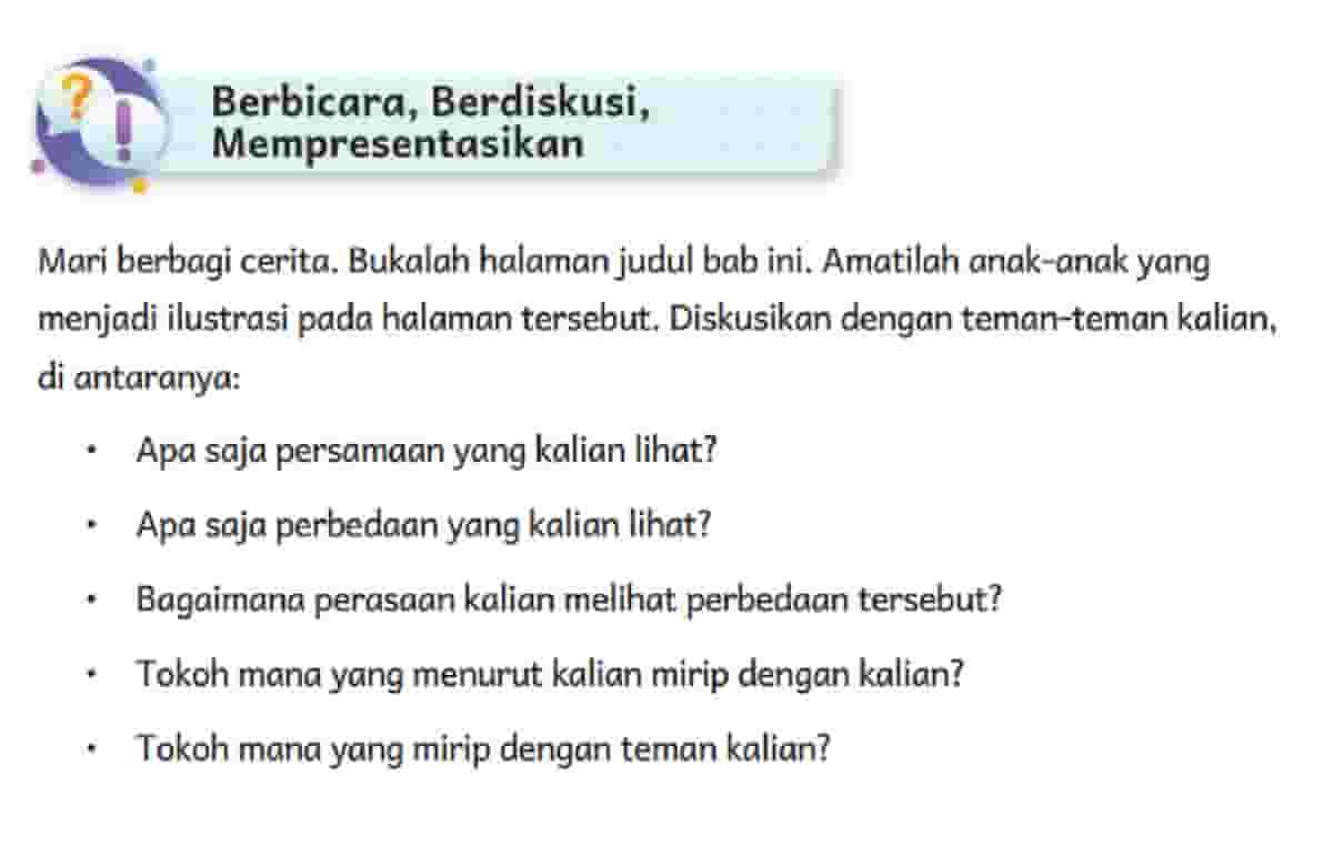 Kunci Jawaban Bahasa Indonesia Kelas 5 Halaman 6 Kurikulum Merdeka Apa Saja Persamaan yang Kalian Lihat