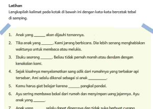 Lengkapilah Kalimat Pada Kotak Di Bawah Ini dengan Kata-Kata Bercetak Tebal Di Samping Bahasa Indonesia Kelas 5 Halaman 17