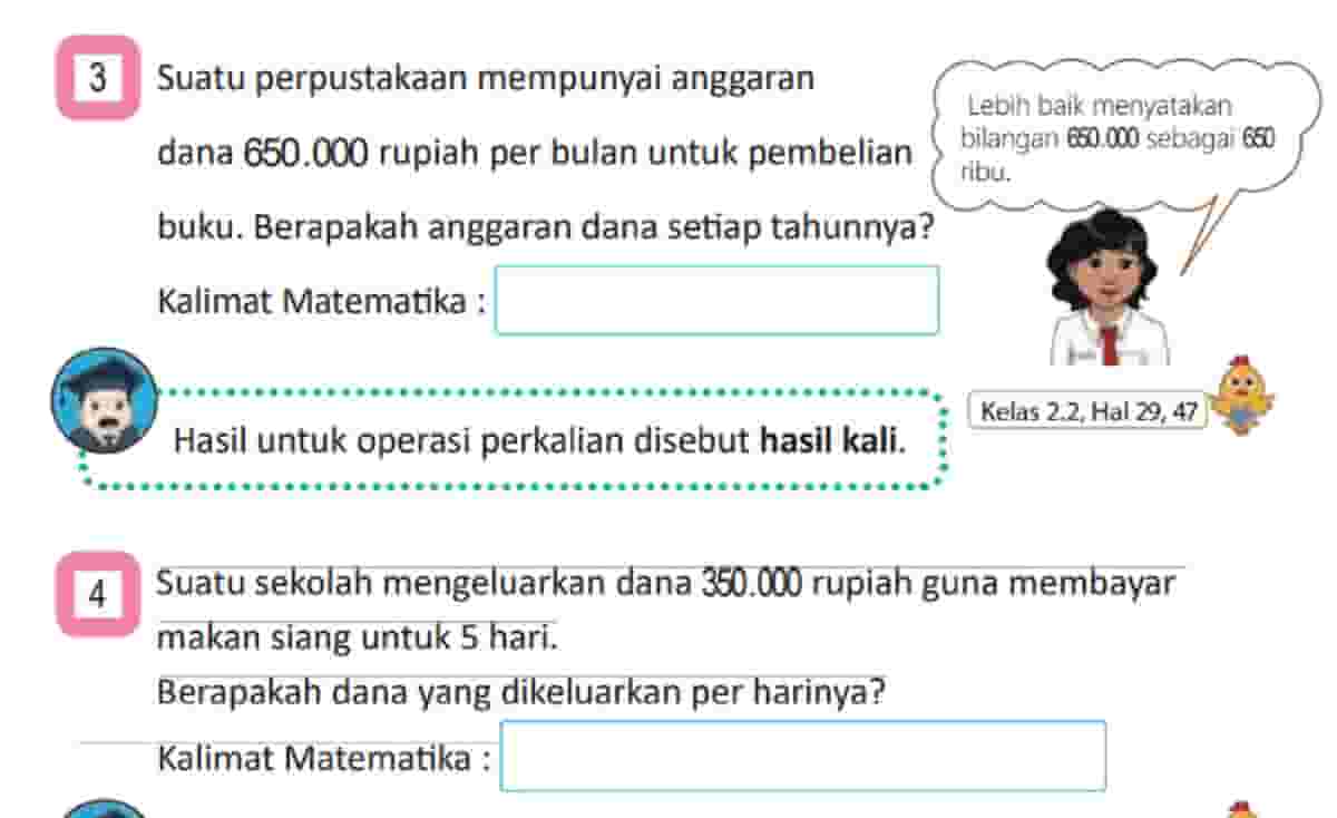 Suatu Perpustakaan Mempunyai Anggaran Dana 650.000 Rupiah Per Bulan Untuk Pembelian Buku Matematika Kelas 4 Halaman 20