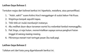 Tentukan Majas Dari Kalimat Berikut Ini Hiperbola, Metafora, Atau Personifikasi Bahasa Indonesia Kelas 5 Halaman 33