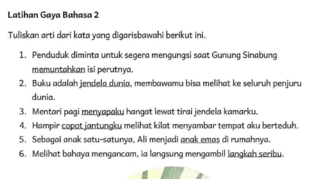 Tuliskan Arti Dari Kata yang Digarisbawahi Berikut Ini Penduduk Diminta Untuk Segera Mengungsi Saat Gunung Sinabung