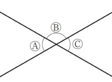 Gambar di samping menunjukkan 2 garis berpotongan Sudut A besarnya 60° Berapa besar sudut B