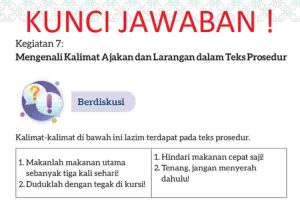 Kunci Jawaban Bahasa Indonesia Kelas 7 Halaman 84 Kurikulum Merdeka Menemukan Kalimat-kalimat Ajakan Perintah Juga Larangan