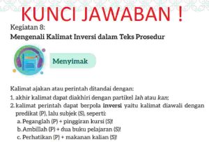 Kunci Jawaban Bahasa Indonesia Kelas 7 Halaman 85 Kurikulum Merdeka Temukan dan Tuliskan Ulang Kalimat dengan Pola Inversi
