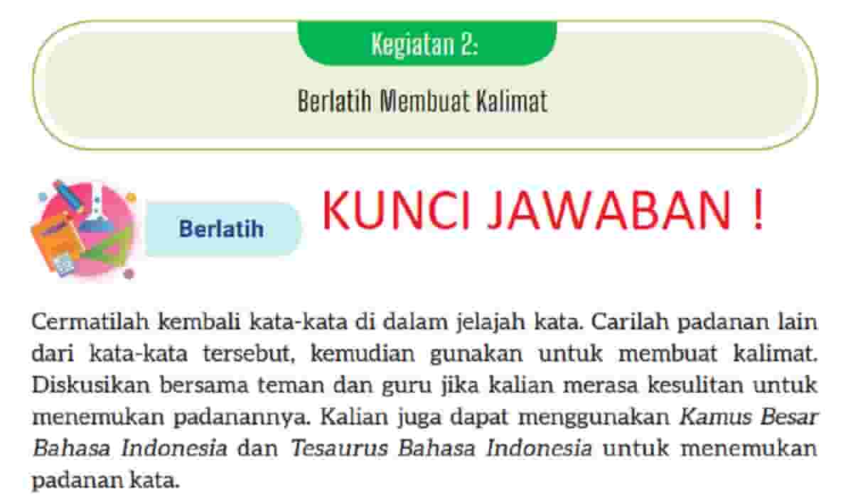 Carilah Padanan Lain Dari Kata-kata di dalam Jelajah Kata