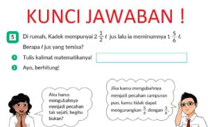 Di Rumah Kadek Mempunyai 2 1/2 l Jus Lalu Ia Meminumnya 1 5/6 l Berapa l Jus yang Tersisa