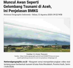 Temukanlah Unsur-unsur Bahasa dalam Berita Eksplanasi Muncul Awan Seperti Gelombang Tsunami di Aceh