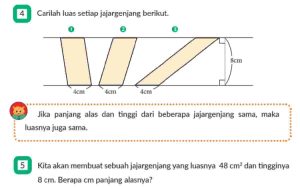 Kita Akan Membuat Sebuah Jajargenjang yang Luasnya 48 cm² dan Tingginya 8 cm Berapa Panjang Alasnya