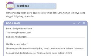 Kunci Jawaban Bahasa Indonesia Kelas 6 Halaman 26 Kurikulum Merdeka SD MI Surat Elektronik Dari Lani