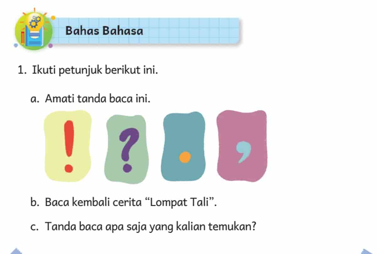 Pasangkan Dengan Tanda Baca yang Tepat Ayo Putar Lebih Cepat Bahasa Indonesia Kelas 3 Halaman 10